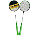 Miniatyrbilde 1 av 5: 2stk Sportsbadmintonracket Sklisikkert håndtak Racket for utendørs spill Green