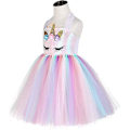 Miniatyrbillede 2 af 5: Enhjørning kostume til piger, små piger Rainbow Unicorn Tutu med pandebånd C 10T