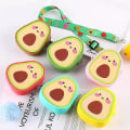 Miniatyrbillede 2 af 5: Frugt Avocado Shape Design Pige Pung Canvas Crossbody Taske Chic skuldertaske Watermelon Red