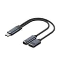 USB-C OTG-kabel med PD-laddningsport, 2-i-1 grå