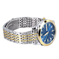 Miniatyrbillede 4 af 10: Herre Quartz Business Ur med Dato, Lysende Rustfrit Stål Dobbelt Kalender Armbåndsur, Vandafvisende Letvægtsur - Gylden Blå