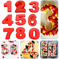 Miniatyrbillede 2 af 5: 10 tommer store silikone nummerforme 0-9 arabisk tal kageform Bageform til fødselsdagskage