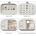 Miniatyrbillede 2 af 5: Smykkeskrin Premium smykker Organizer Case Pu Læder Forskellige rum White