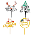 Miniatyrbillede 2 af 3: 4 stk Juletema Kage Topper Xmas Kage Decor Topper Akryl Kage Topper