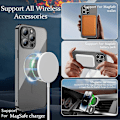 Miniatyrbild 4 av 4: Mode Transparent Magnetisk Trådlöst Case För Magsafe För Iphone 14 Plus 13 12 11 Pro Max Plating Mjukt Cover Blue For iPhone 13Pro Max