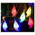 Miniatyrbillede 2 af 4: Led Halloween Bat Lantern Ghost Hand Light String Solar Batteri Usb Ghost Light String Secret Room Dekoration Flat ghost white 39