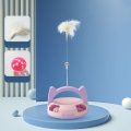 Pikkukuva 4 / 5: Automatisk roterande fjäderleksak Bittålig lindra tristess Katt Teaser leksaker med rullbanor boll för katter Kattunge Purple