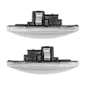 Miniatyrbilde 2 av 5: Kompatibel med Peugeot 308 207 3008 5008 A Pair Blinklys Blinklys Lyssignallampe Led Car Dynamic Side Marker white shell steady