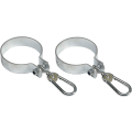 Miniatyrbilde 1 av 2: Sett med 2 svingkroker med karabinkrok for runde bjelker 2,5 cm 50mm