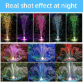 Miniatyrbillede 1 af 3: Solar Fountain Flydende Vand Have Vandfald Fountain Med Lys Udendørs Pool Dam Fugle Bath Solar rose red 13 CM Without Light