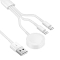 Miniatyrbilde 3 av 4: 3-i-1-kabel for Iphone Airpods Apple Watch-lader USB trådløs ladestasjon