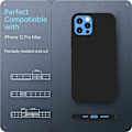 Miniatyrbillede 2 af 2: Etui til iPhone 12 Pro Max med 2 stykker hærdet bumper cover, 6,7 tommer - sort
