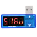 2 st USB-detektor Strömspänningstestare Voltmeter Amperemeter Portabel för mobiltelefonladdare Blå