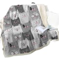 Miniatyrbillede 1 af 5: Sødt kattetæppe Kawaii Cat Lover Gave Plys Sherpa Tæppe Varmt Letvægts Plys Circle Tæppe 10 Lamb Fleece 130*150CM