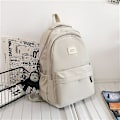 Miniatyrbild 1 av 4: Kvinnors ryggsäck Enfärgad kvinnlig multi-fick Casual Kvinna Resväska Hög kvalitet skolväska för tonårstjej Boka Ryggsäck Beige White Only bag