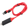 Pikkukuva 8 / 8: 1080p TypeC Matkapuhelimen HD Multimedia Interface -kaapeli USB-sovitin IOs Androidille (Punainen)