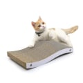 Miniatyrbild 3 av 5: Cat Scratching Board med premium scratch texturer Design krökt form Vändbar användning Slitstark skrapdyna Small candy bar