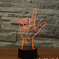 Miniatyrbillede 2 af 5: 3d Jeg elsker dig tegnsprog Natlys Touch Bord Skrivebord Optisk illusion Lamper 7 farveskiftende lys Hjem dekoration Jul fødselsdagsgave