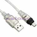 Miniatyrbillede 2 af 3: 1,4 m Usb 2,0 han-til-firewire Ieee-1394 4-benet han-kabelledningsforbindelseslinje