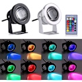 Miniatyrbillede 3 af 4: Pool Source LED-lampe Fjernbetjening Undervandslys Farveændring Akvarium Poollys (sølv Shell Rgb) 10 W