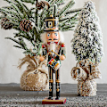Miniatyrbillede 4 af 4: 30 cm Nøddeknækker Puppet Tin Soldat Træ Valnød Mand Lille Ornament B