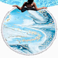 Miniatyrbild 4 av 5: 150 cm Rund Strandhandduk Vuxen Färgglad Kvicksand Dusch Badhandduk Simhandduk STT-056 Cyan Gray