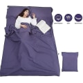 Miniatyrbillede 1 af 3: Sovepose Liner Bærbar 2 Person Travel Camping Sheet Åndbar Komfortabel 82.7in 70.9in