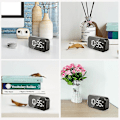 Miniatyrbillede 2 af 5: Digitalt vækkeur 5-tommer LED-skærm 12/24 timer 5 lysstyrke soveværelse vækkeur Hjemmekontor White