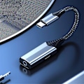 Miniatyrbillede 4 af 4: 2 i 1 Type C Adapter Usb C til 3,5 mm lydadapter 60w hurtigopladningskonverter