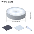 Miniatyrbillede 1 af 5: Bevægelsessensor Lys Led Usb Natlys Genopladelig Lampe Til Køkken Soveværelse Trapper Skab Entre Skab Garderobe Natlys 1PC White
