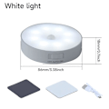 Miniatyrbillede 1 af 5: Bevægelsessensor Lys Led Usb Natlys Genopladelig Lampe Til Køkken Soveværelse Trapper Skab Entre Skab Garderobe Natlys 2PC White