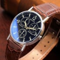 Miniatyrbild 2 av 4: Klocka Herr Minimalistisk Urtavla Elegant Pointers Quartz Watch Läderbälte Pd999