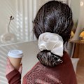 Pikkukuva 1 / 4: Uusin korealainen nainen iso elegantti silkkikuminauha hiusnauha yksivärinen hiussolmiot naisten poninhäntä hiustarvikkeet Style 4
