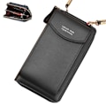 Miniatyrbillede 2 af 3: Pu læder blokerende Crossbody mobiltelefon taske til kvinder tegnebog pung