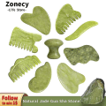 Pikkukuva 2 / 5: Natural Gua Sha Kit kasvoille Guasha sieni jade kivi hieronta kampatyökalut vartaloakupunktio stick Kauneus terveys guassi kaavin Package 11