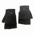 Dame halvfingerhandsker, bløde varme vinterhandsker med fluffy, strækbare flip-handsker Black One Size