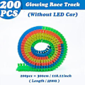 Pikkukuva 1 / 5: Hhcx-maaginen Hehkuva Kilparata Tee itse Yleisvarusteet Ramppi Käännös Tie Silta Risteys Juna-auto Lelu Kilparadat Lasten Lahjat Race track 200 pcs