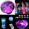Miniatyrbilde 2 av 4: Nedsenkbar LED-lys, vanntett spa-led-nedsenkbar lampe, undervanns-led-lys med 2 fjernkontroller for vasebaser, akvarier, fester, Halloween