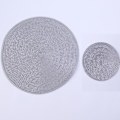 Miniatyrbilde 1 av 5: 2stk Rundvev dekkematte Mote Pp Spisebordmatte Disc Pads 38CM Silver gray