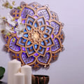 Pikkukuva 1 / 4: Leikattu veistetty Led Elegant Mandala Riippuva Mdf-paneeli Lampun koristelu (Mandala)