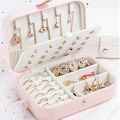 Miniatyrbild 2 av 4: Smyckeskrin Organizer, case för resesmycken i läder (rosa)