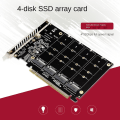 Miniatyrbild 5 av 5: Ph44 Nvme 4-disk Array Card Pci-e Raid Card Signaldelande expansionskort Nvme Raid Pcie 4.0 3.0 Black