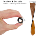 Miniatyrbilde 2 av 5: Lærremmer som er kompatible med Fitbit Charge 5, erstatningsstropper i ekte skinn for kvinner, menn Brown