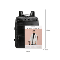 Miniatyrbilde 3 av 5: Business Ryggsekker For Menn PU Lær Laptop Bag USB Lading
