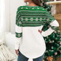 Miniatyrbilde 4 av 5: Hhcx-kvinner Christmas Xmas Fair Isle Pullover Jumper Genser Topp Green 2XL
