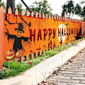 Pikkukuva 2 / 3: Halloween-juhlat banneripihan koristeluteema Bannerin taustan asettelu Vedä lippu