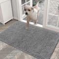 Hundedørmåtte til mudrede poter, absorberer fugt og snavs, absorberende skridsikker vaskbar måtte, hurtigtørrende mikrofiber, mudder - JA Grey 50x80cm