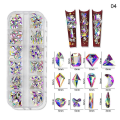 Miniatyrbilde 1 av 5: 3d Glitter Nail Art Ab/fargerik Hotfix Rhinestones Flatback Crystal Diamond Gems Multi Size12 Gird Style 16