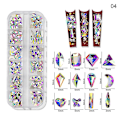 Miniatyrbillede 1 af 5: 3d Glitter Nail Art Ab/farverig Hotfix Rhinestones Flatback Crystal Diamond Gems Multi Size12 Gird Style 16