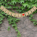 Miniatyrbilde 2 av 5: Velkommen Hjem Banner Bunting, 3m rustikk Burlap Bunting Banner, Velkommen Hjem Dekorasjon Familie Party Banner